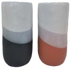 Vaso DKD Home Decor Tricolore 13 x 13 x 25 cm Dolomite (2 Unità)