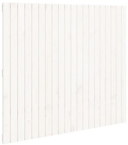 Testiera da parete bianca 127,5x3x110 cm legno massello di pino