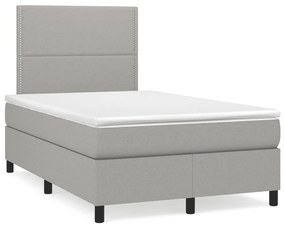 Giroletto A Molle Con Materasso Grigio Chiaro 120x190cm Tessuto /