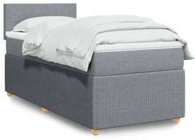 Giroletto A Molle Con Materasso Grigio Chiaro 90x200 Cm Tessuto /