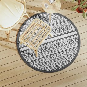Tappeto Da Esterni Arakıl Nero Ø120 Cm İn Pp /