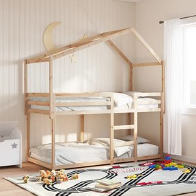 Letto A Castello Senza Materasso 90x200cm Massello Pino /
