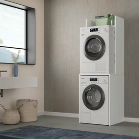Mobile lavanderia Laundry EL126 in truciolare bianco P 58 x L 65 x H 195 cm