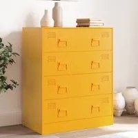 Credenza Giallo Senape 67x39x83 cm in Acciaio 841682