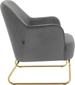 Poltrona in velluto grigio Joshua - Støraa