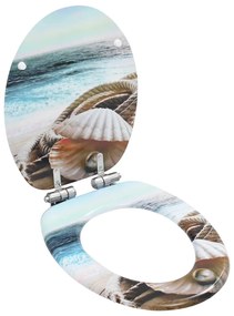 Tavoletta Wc Coperchio Chiusura Morbida Mdf Design A Conchiglie /