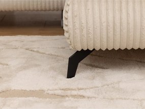 Divano angolare beige (con penisola a destra/a L) con rivestimento in velluto a coste Marbeya – Ropez