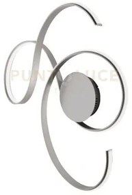 Plafoniera led twist in metallo verniciato silver pl.twist-silver-gr