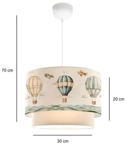 Lampadario per cameretta CANDY 1xE27/40W/230V bianco/multicolore