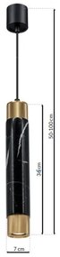 Lampadario su fune MARBLE 1xGU10/8W/230V nero/dorato