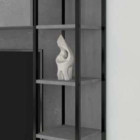 Parete Attrezzata 260 Cm Design Moderno Tronador Grigio Cemento