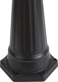 Lanterna da esterno classica nera con rame 220 cm 3 luci IP44 - Havana