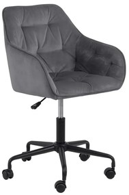 Sedia da ufficio grigia con superficie in velluto Brooke - Actona