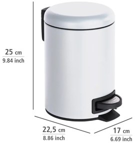 WENKO 22142800 - Cestino LEMAN 17x25 cm bianco/nero