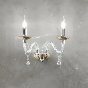 Applique CECILIA 35x25 cm in cristallo Tortora 2 luci