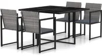 Set da Pranzo da Esterno 5 pz con Cuscini in Polyrattan Grigio 317184