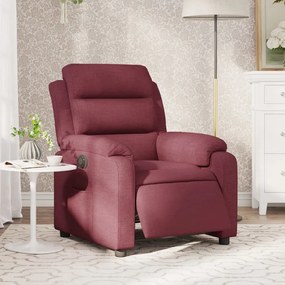 Poltrona Elettrica Reclinabile Rosso Vino İn Tessuto /