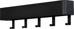 Attaccapanni da parete nero in metallo con scaffale 52 cm Dax Play – Spinder Design