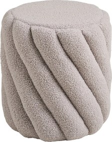 Poggiapiedi grigio con rivestimento in bouclé Sana – House Nordic