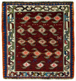 Shiraz Tappeto 60 x 60 Rosso (Iran) Annodato A Mano