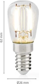 Nedis LBCRFE14T26 - Lampadina LED per frigorifero T26 E14/2W/230V 2700K