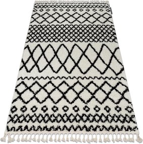 Tappeto PROMO BERBER SAFI N9040 bianco / nero Frange berbero marocchino shaggy