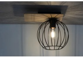 Lampadario a plafone CYBER 1xE27/60W/230V legno/nero