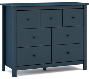 Cassettiera bassa blu scuro in legno di pino 110x80 cm Misti - Marckeric