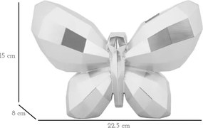 Vaso Butterfly Silver Cm 22,5X8X15