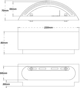 Applique da Parete G9 Semicircolare in Gesso Pitturabile