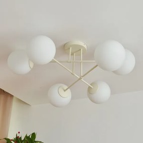 Plafoniera MOON 6xE27/15W/230V crema