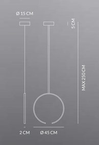 Olympic sospensione lamp 25w 1280lm 3000k