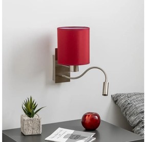 Brilagi-Applique a LED NUBILA 1xE27/25W/230V+LED/3W cromo/Pompeiana rosso