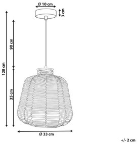 Lampadario rattan beige e naturale 128 cm RAMENA Beliani