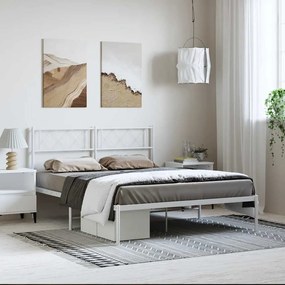 Giroletto Con Testiera Metallo Bianco 135x190 Cm /