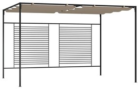 Gazebo Con Tetto Retrattile 3x4x2,3 M Grigio Talpa 180 G/m² /