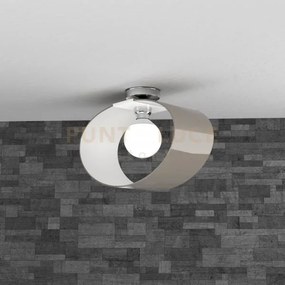 Lap plafoniera d.42 cm 1 luce attacco e27 tortora in vetro