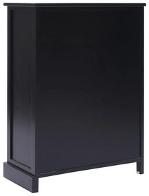 Credenza con 10 Cassetti Nera 113x30x79 cm in Legno