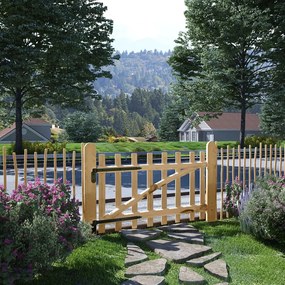 Cancello Singolo Per Recinzione İn Legno Di Nocciolo 100x60 Cm /