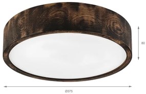 Brilagi - Plafoniera CARVALHO SMOKEY 2xE27/60W/230V rovere Ø 37,5 cm