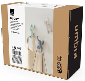 Ganci in plastica da parete in set da 3 Buddy - Umbra