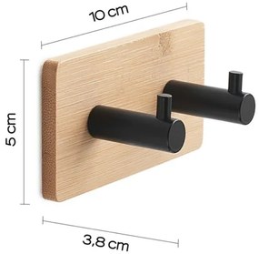 Gedy - Autoadesivo muro asciugamano appendino HIMALAYA nero/bambù