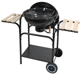 Griglia a carbone portatile nera/legno