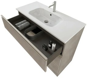 Mobile bagno a terra 100 cm Master grigio con lavabo e specchio
