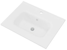 Lavabo da incasso con bordo a vista rettangolare Cielo L 60 x H 14 x P 46 cm in ceramica bianco lucido