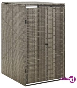 vidaXL Copribidone Singolo Grigio 70x80x117 cm in Polyrattan