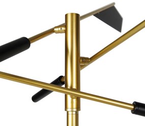 Lampada da terra di design nera con oro 3 luci - Sinem