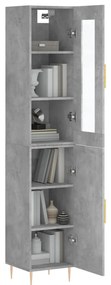 Credenza grigio cemento 34,5x34x180 cm in legno multistrato