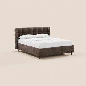 RAGNAR letto imbottito con vano contenitore e testiera capitonné avvolgente - elegante tessuto certificato Oeko-Tex®