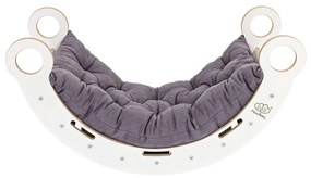 Arco a dondolo montessori bianco/grigio in pino massiccio 39x75x38 cm Montessori – Meowbaby